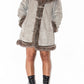 Vintage Beige Short Fur Trim Coat