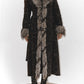 Y2k Black Vintage Topstitching Patchwork Long Afghan Coat
