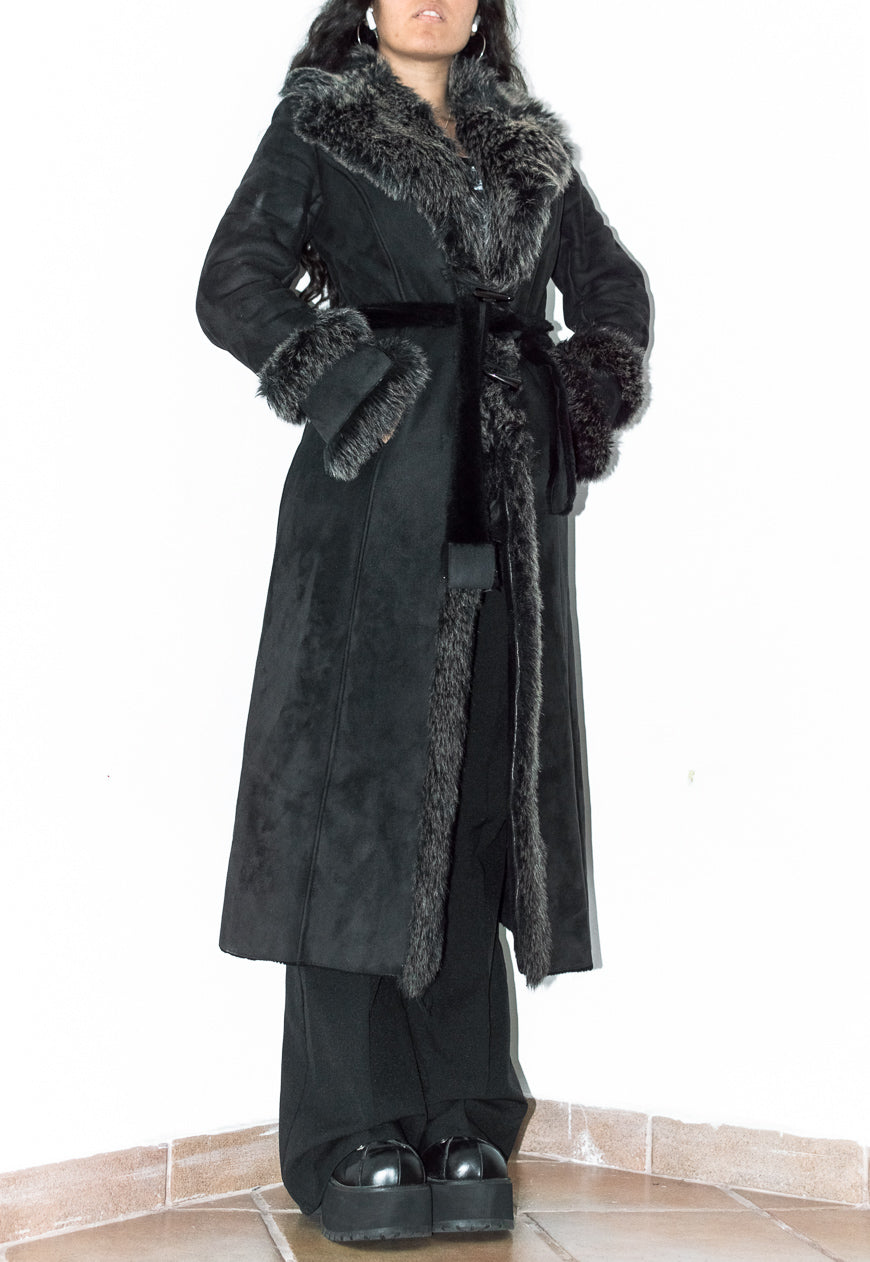 Vintage Faux Fur Afghan Coat with Double Handcuffs