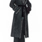 Vintage Y2k Belted Black Afghan Coat with Double Handcuffs