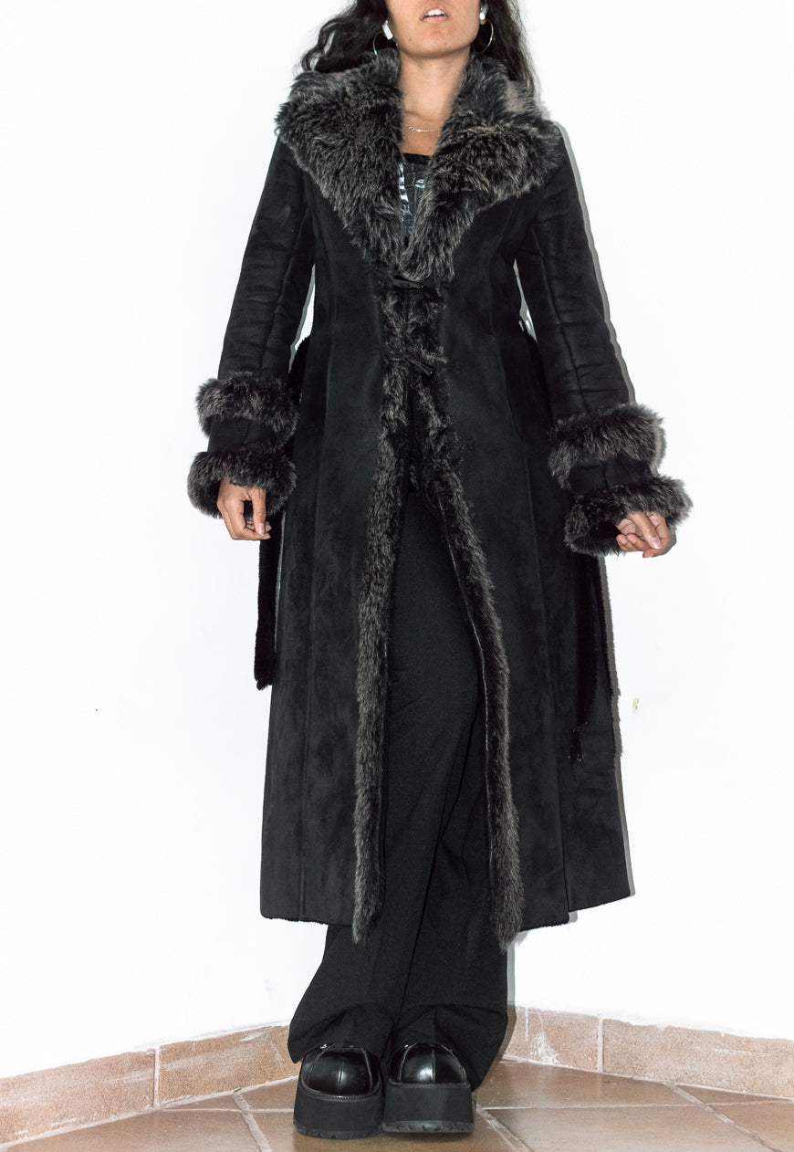 Vintage Faux Fur Afghan Coat with Double Handcuffs