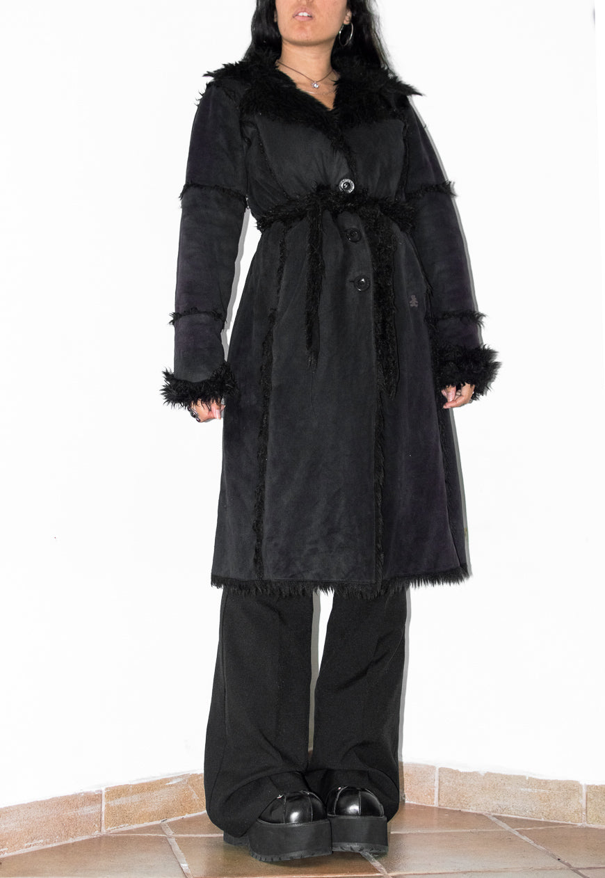 Lulu Castagnette Vintage Black Afghan Coat