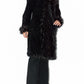 Vintage 90s Black Suede Leather and Double Fur trim Afghan coat