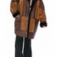 Vintage Brown 80s Leather Patchwork Oversize Coat