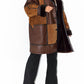 Vintage Brown 80s Leather Patchwork Oversize Coat