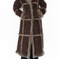 Vintage Shaggy Brown Patchwork Afghan Coat