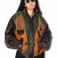 Vintage 90s Patchwork Genuine Leather Bomber Jacket