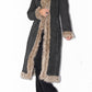 Y2k Vintage Faux Fur Trim Long Denim Coat