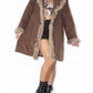 Vintage Brown Penny Lane Jacket with Fur Trim