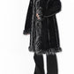 Vintage 2000s Black Hooded Faux Fur Penny Lane Coat