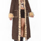 Vintage Long Fur Trim Coat in Brown