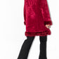 Vintage Y2k Vampy Goth Short Red Faux Fur Trim Afghan Coat
