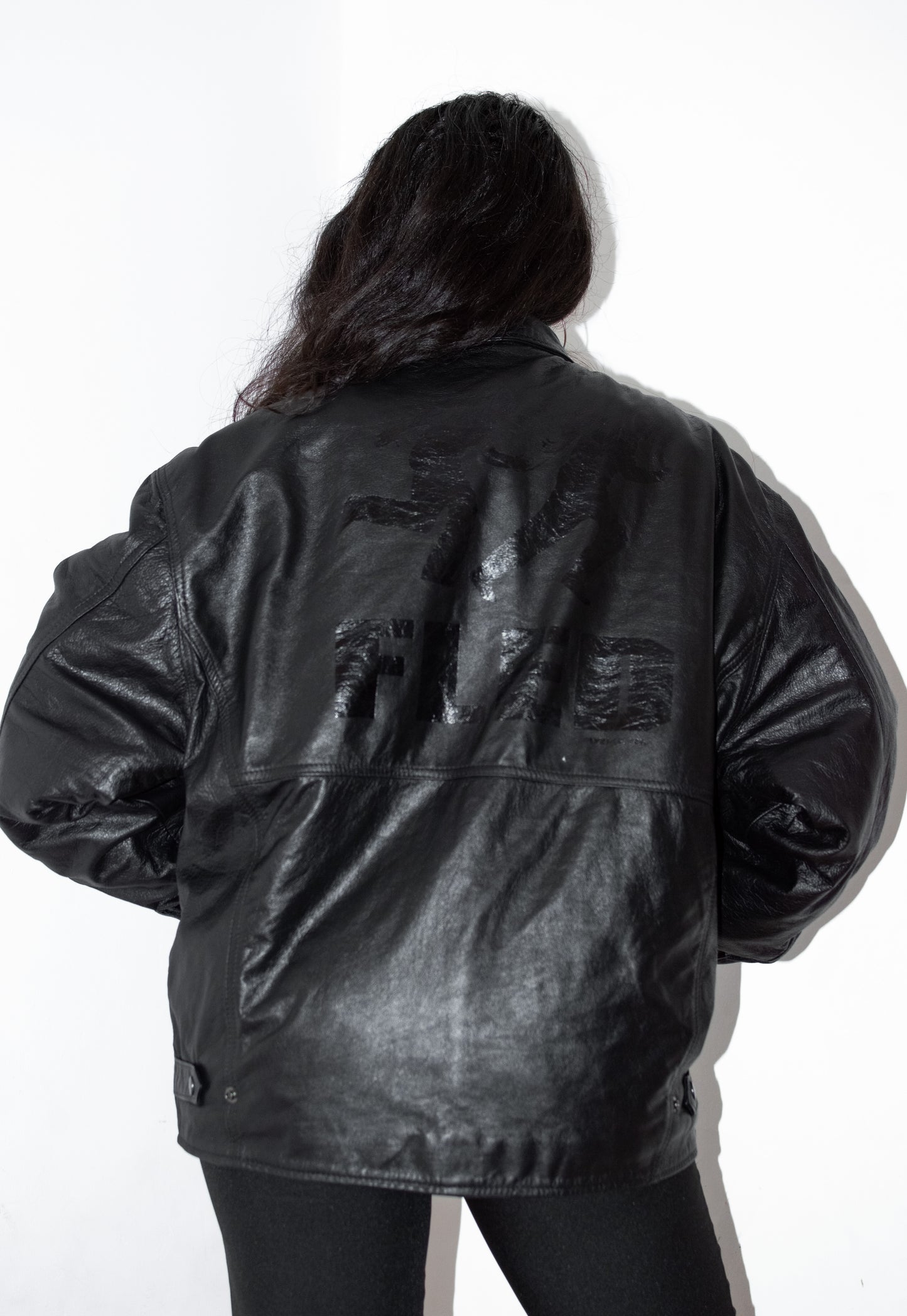 Vintage Zip Through Genuine Leather Bomber Jacket