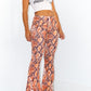 00s Stretchy Snake Print Flared Trousers