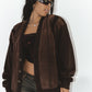 Vintage 90s Patchwork Real Leather and Wool Cardigan