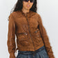 Vintage Y2K Brown Real Leather Jacket