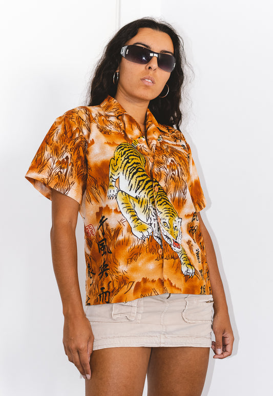 Vintage 90s Anime Tiger Printed Shirt