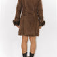 Y2k Fluffy Brown Fur Trim Coat