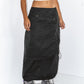 Y2k Vintage Drawstring Cargo Skirt In Black