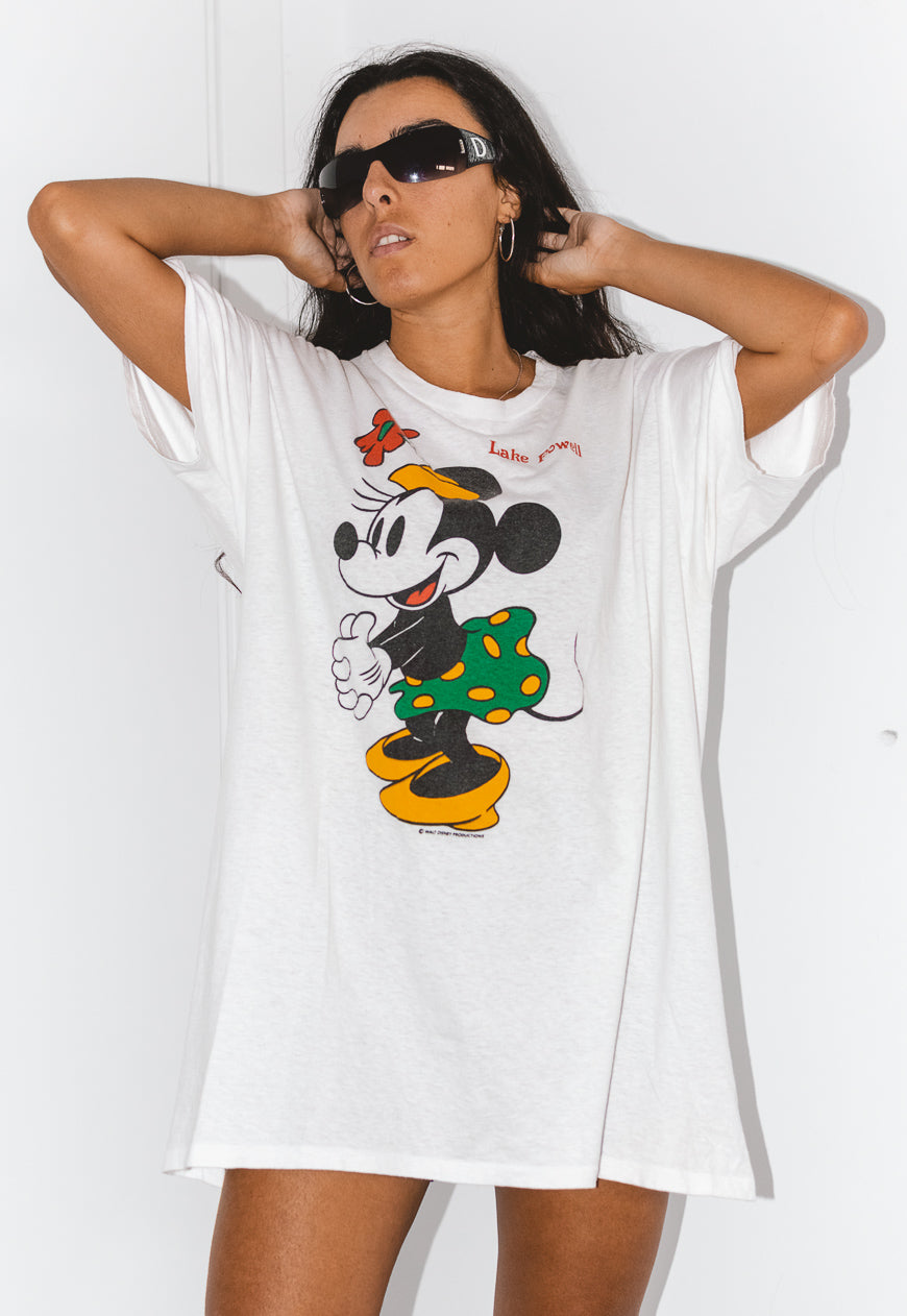 Vintage 90s Cartoon Minnie Mouse Printed Graphic T-shirt