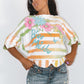 Vintage 80s Striped Hibiscus Graphic Sweatshirt