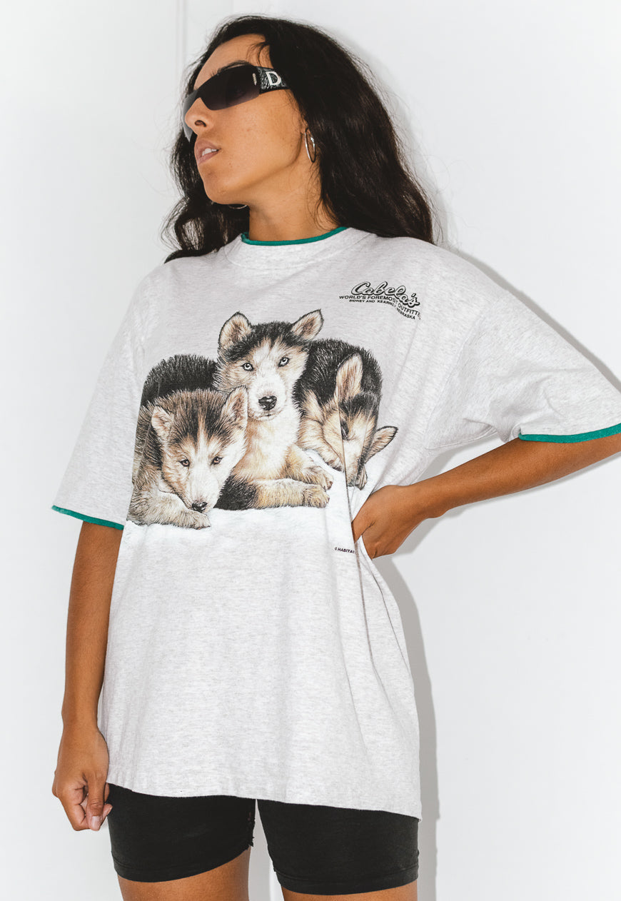 Vintage 90s Wolves Printed Graphic Animal Tshirt