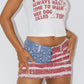 Y2k Low Waist USA Flag Mini Denim Skirt