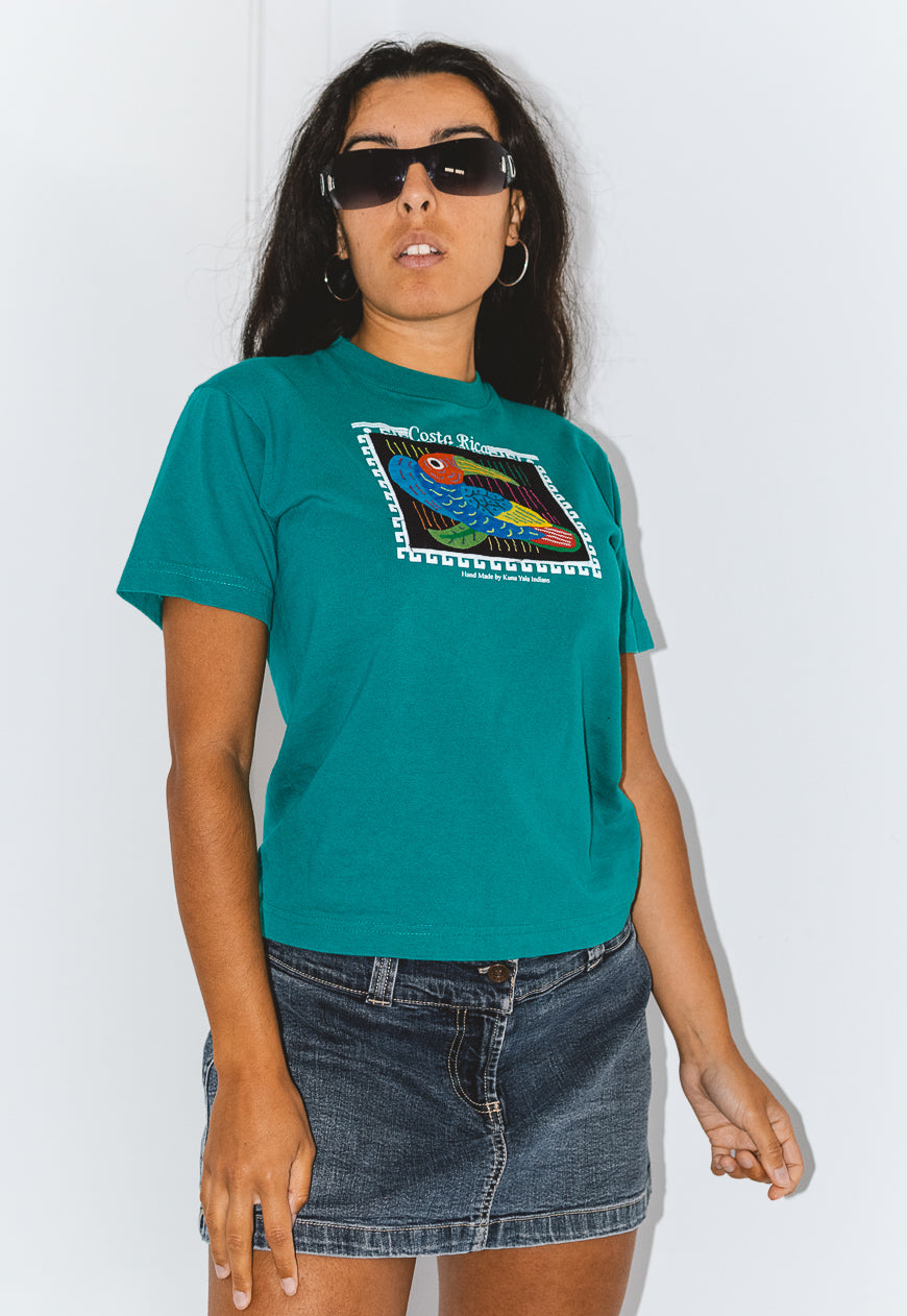 Vintage 90s Handmade Embroidered Patchwork 90s T-Shirt