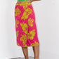 Vintage 00s Hibiscus Flower print Wrap Midi Skirt