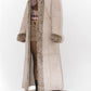 Vintage Creamy Longline Shearling Coat