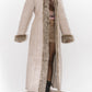 Vintage Creamy Longline Shearling Coat