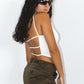 Y2k Clubbing Backless Top In White